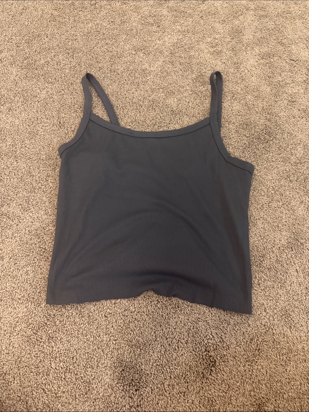 No Boundaries Charcoal Ribbed Spaghetti Strap Cami